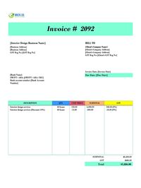 Interior design invoice template singapore