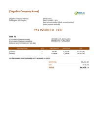 logistics invoice format singapore