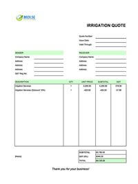 irrigation quote template singapore