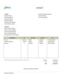 labor estimate template singapore