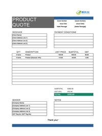 product quote template singapore