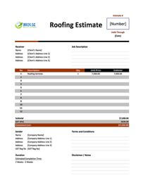 roofing estimate template singapore