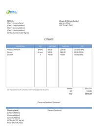 sales estimate template singapore