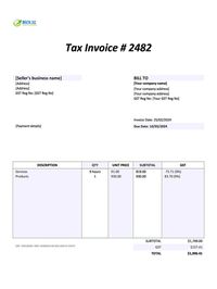 self-billing invoice template Singapore
