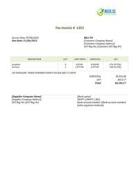 plumbing singapore tax invoice template