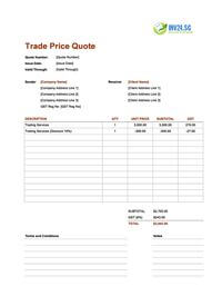 trade quote template singapore