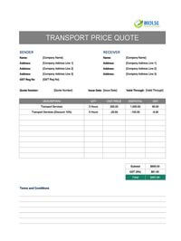transport quote template singapore