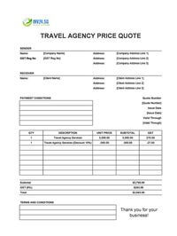 travel agency quote template singapore