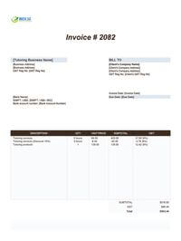 Tutoring invoice template singapore