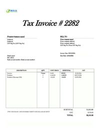 vendor invoice template Singapore