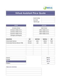 virtual assistant quote template singapore