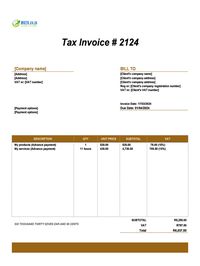 advance invoice template South Africa