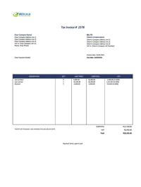 cash invoice template south africa