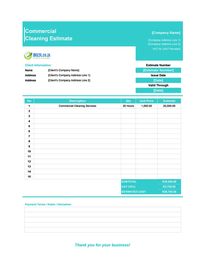 commercial cleaning estimate template south africa