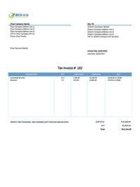 consulting invoice template south africa