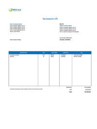 contractor invoice template south africa