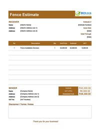 fence estimate template south africa