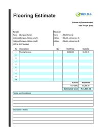 flooring estimate template south africa