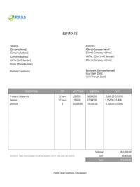 formal estimate template south africa