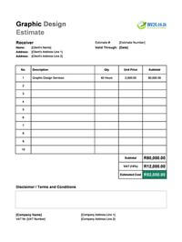 graphic design estimate template south africa