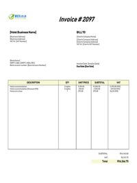 Hotel invoice template south africa Hotel invoice template south africa