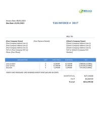 invoice format south africa