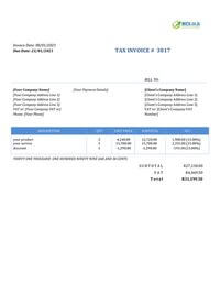 self-employed invoice format south africa