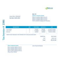 invoice layout south africa