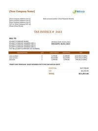 invoice template with discount south africa