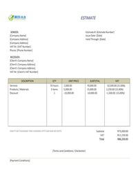 labor estimate template south africa