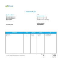 modern invoice template south africa