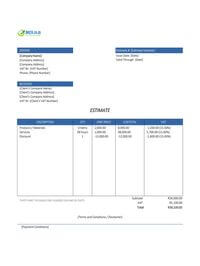 online estimate template south africa