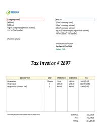 paid invoice template South Africa