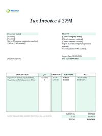 partial payment invoice template South Africa