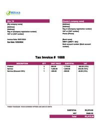 purchase invoice template South Africa
