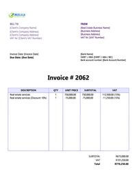 Real estate invoice template south africa Real estate invoice template south africa
