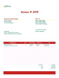 Restaurant invoice template south africa Restaurant invoice template south africa