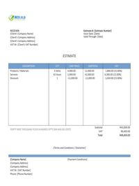 sales estimate template south africa