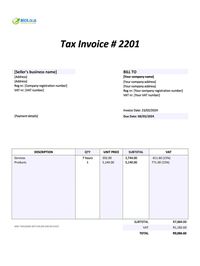 self-billing invoice template South Africa