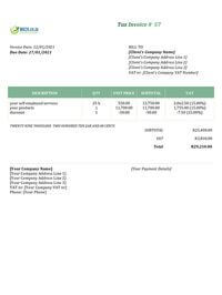 self employed invoice template south africa