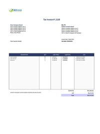 simple invoice template south africa