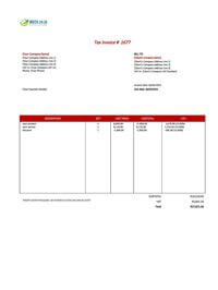 standard invoice template south africa excel