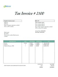 supplier invoice template South Africa