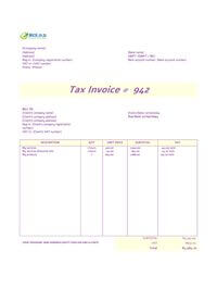tax invoice template xls South Africa