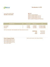 printable movers tax invoice template south africa