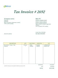 timesheet invoice template South Africa