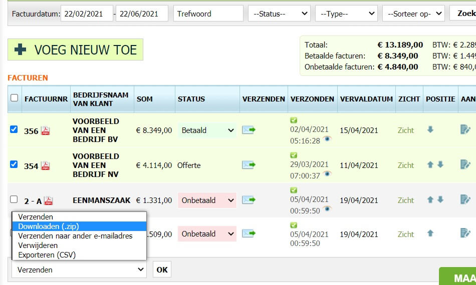 Facturatieprogramma met stockbeheer