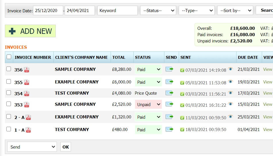 Logistics invoice software UK