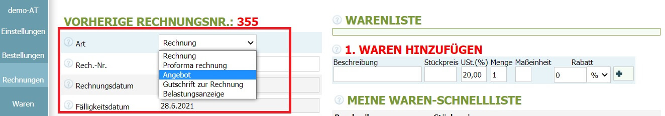 Wie Sie ein Preisangebot erstellen