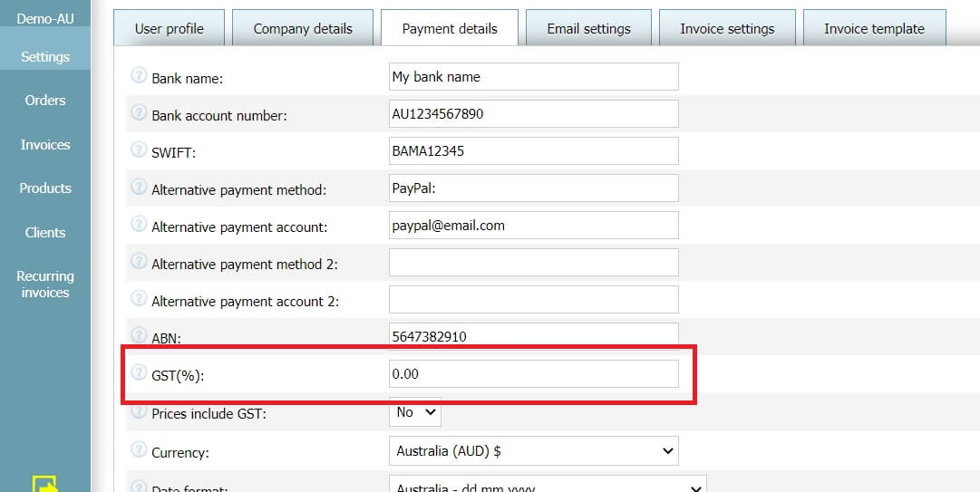 How to make an invoice without GST